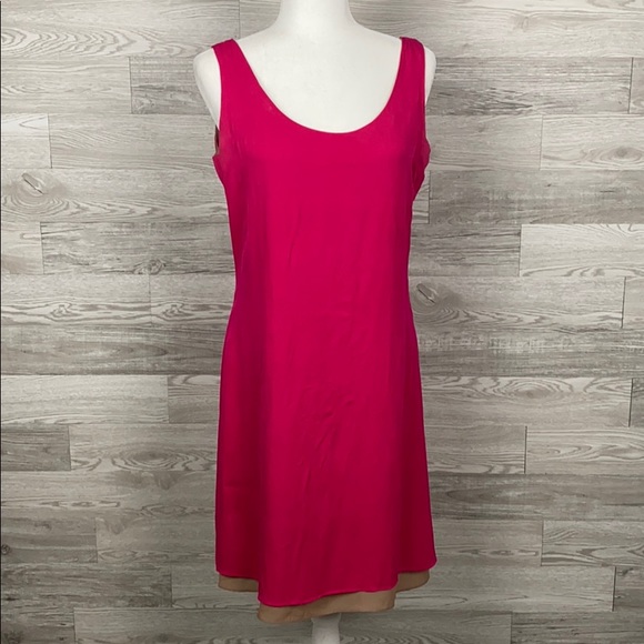 Linda Allard Ellen Tracy Pink A line Silk Dress - Picture 1 of 6